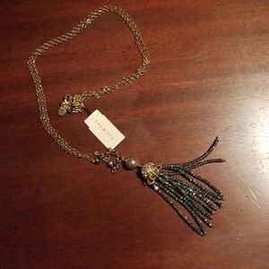 NWT Talbots Gold Chain and Tassle Necklace
